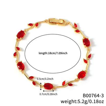 Leaf Geometric Zircon Bracelet