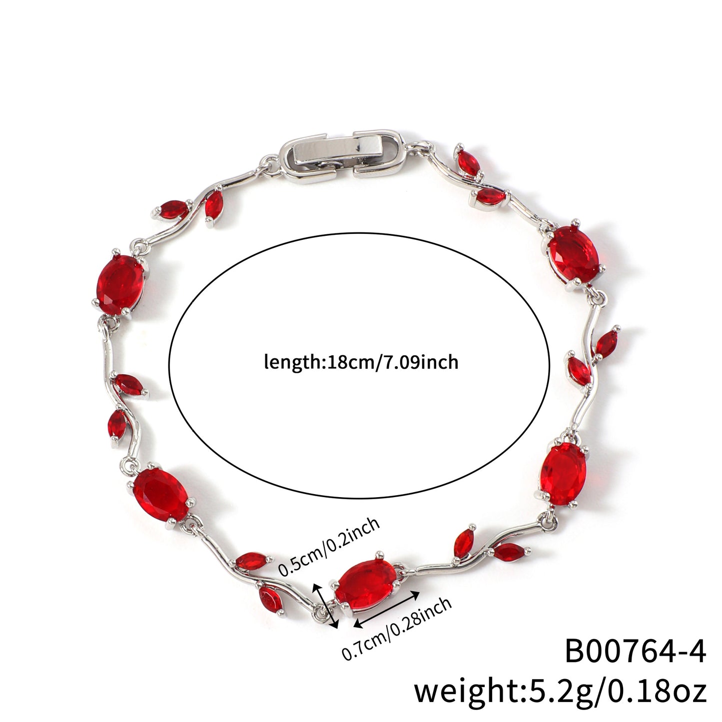 Leaf Geometric Zircon Bracelet