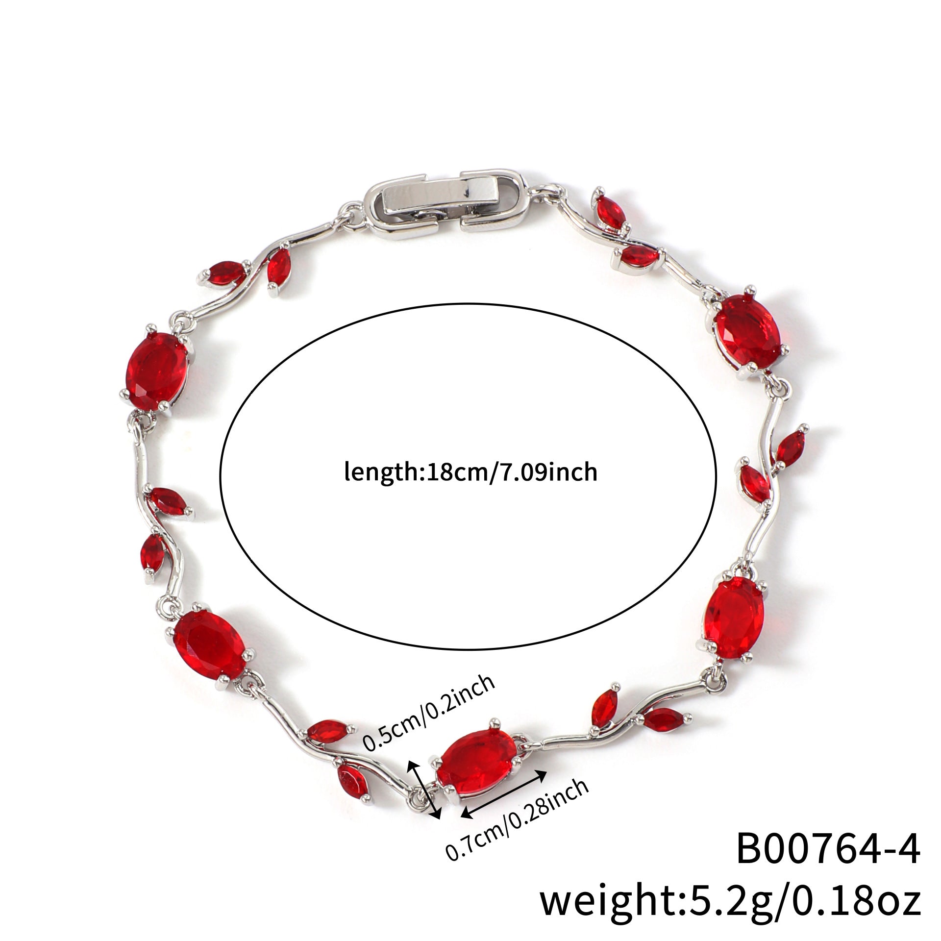 Leaf Geometric Zircon Bracelet