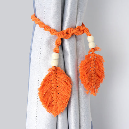 Leaf-pattern curtain tiebacks