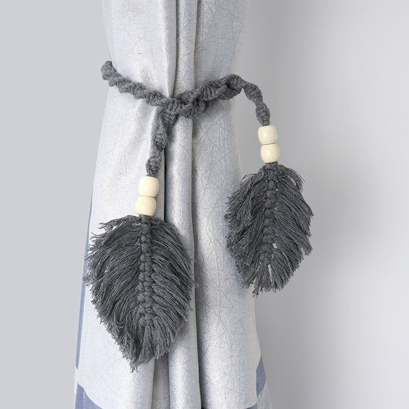 Leaf-pattern curtain tiebacks
