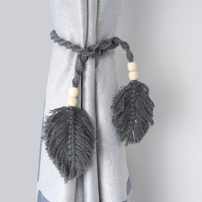Leaf-pattern curtain tiebacks