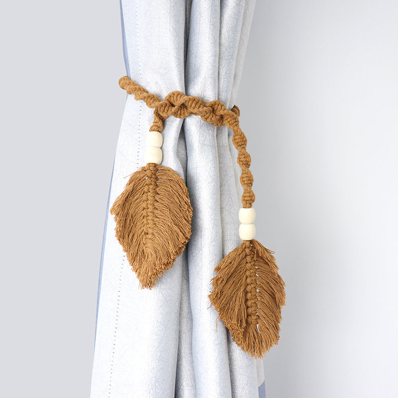 Leaf-pattern curtain tiebacks