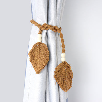 Leaf-pattern curtain tiebacks