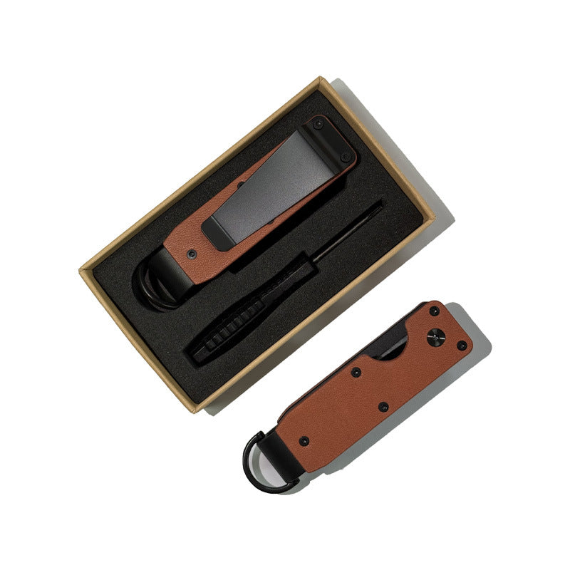 Leather Aluminum Alloy Metal Keychain