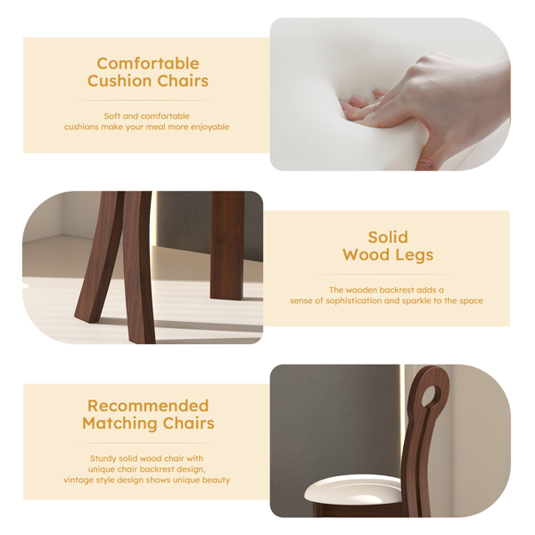 Leather and solid wood dining chairs