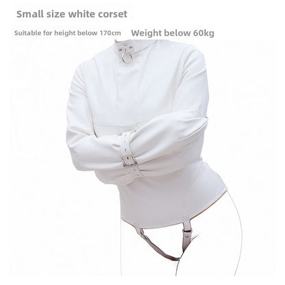 Leather Bondage Outfit with Adjustable Restraints