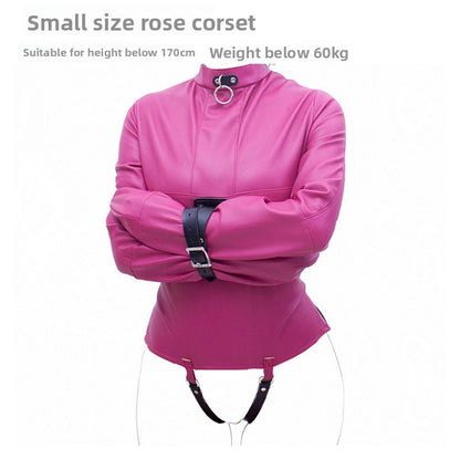 Leather Bondage Outfit with Adjustable Restraints