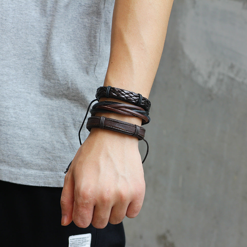 Leather Bracelet Set