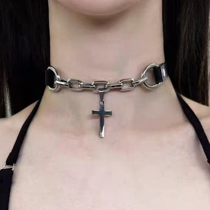 leather choker necklace