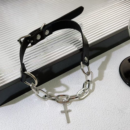 leather choker necklace