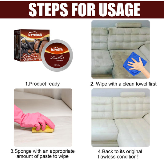 Leather Cleaning and Repair Cream for Furniture and Apparel