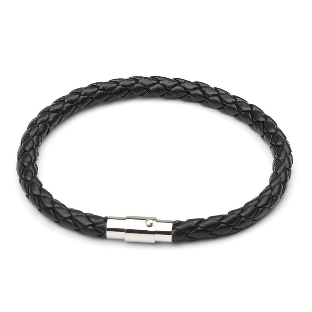 Leather cord woven bracelet