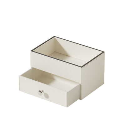 Leather Cosmetic Organizer Desktop Storage Box