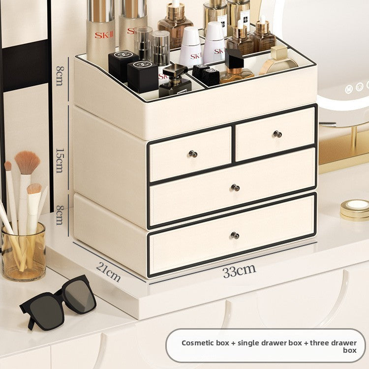 Leather Cosmetic Organizer Storage Box