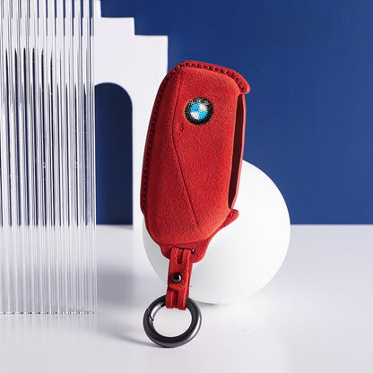 Leather-covered key ring buckle