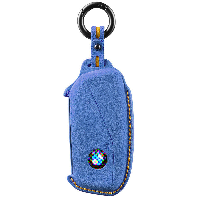 Leather-covered key ring buckle