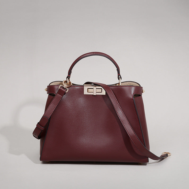 Leather crossbody handbag