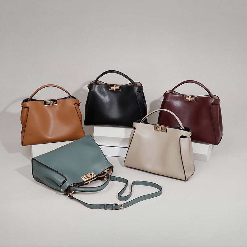 Leather crossbody handbag