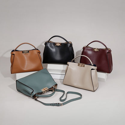 Leather crossbody handbag