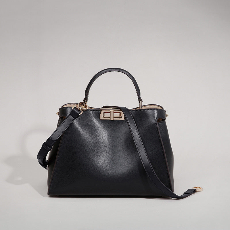 Leather crossbody handbag