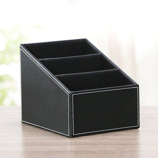 Leather Desktop Organizer Box