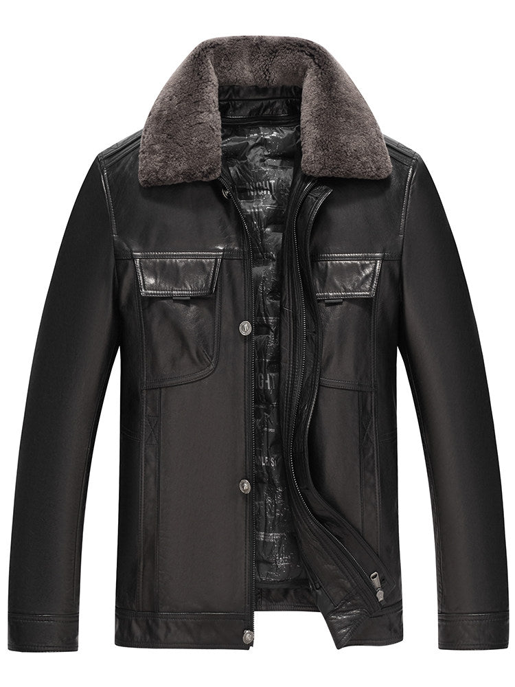 Leather Down Jacket
