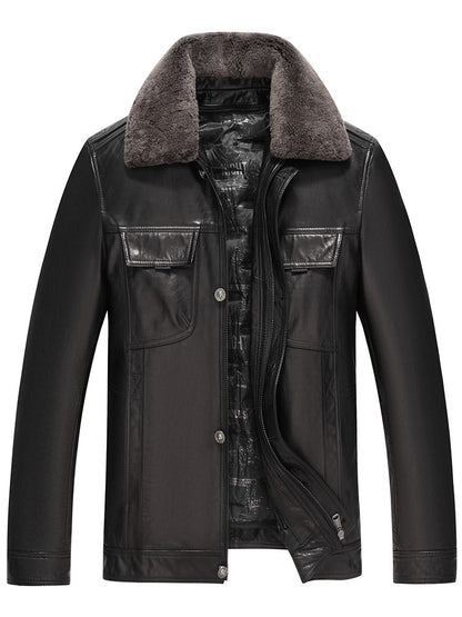 Leather Down Jacket