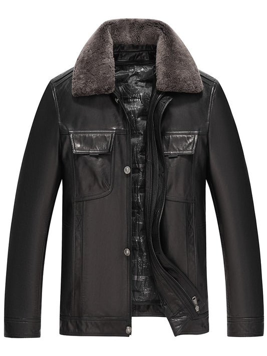 Leather Down Jacket