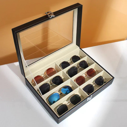 Leather eyeglass storage box