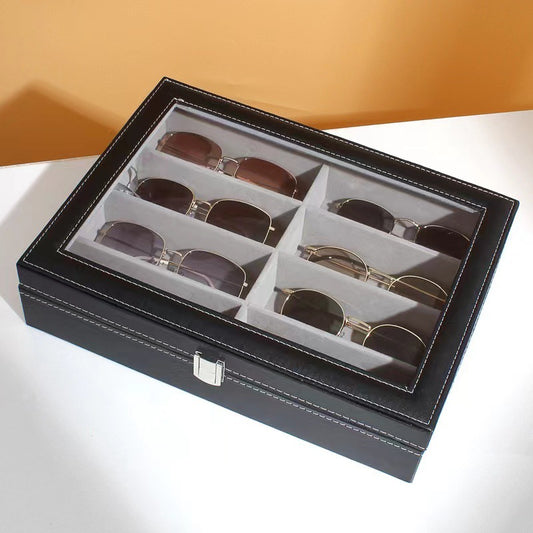 Leather eyeglass storage box
