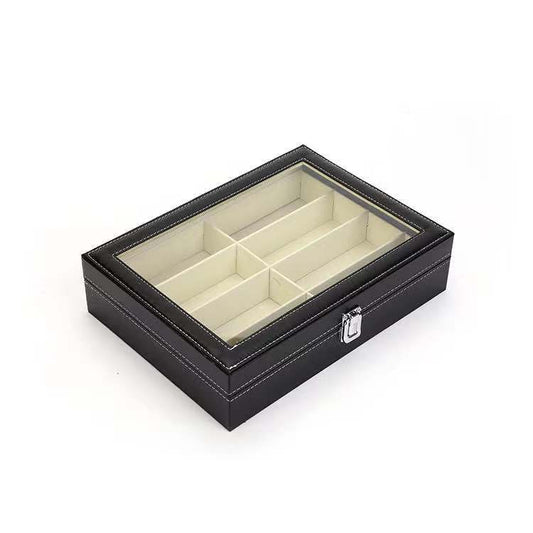 Leather eyeglass storage box