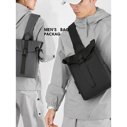 Leather Film Crossbody Bag for Men