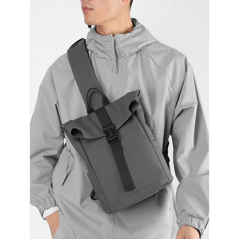 Leather Film Crossbody Bag for Men