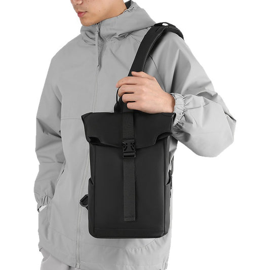 Leather Film Crossbody Bag for Men
