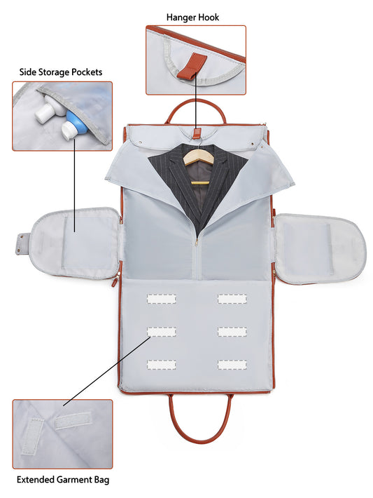 Leather Folding Garment Travel Bag