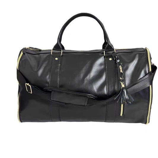 Leather Folding Garment Travel Bag