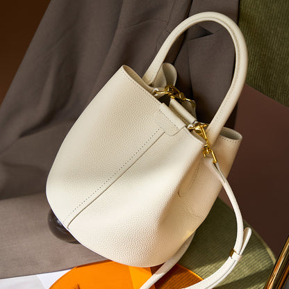 Leather Handbag Bucket Bag