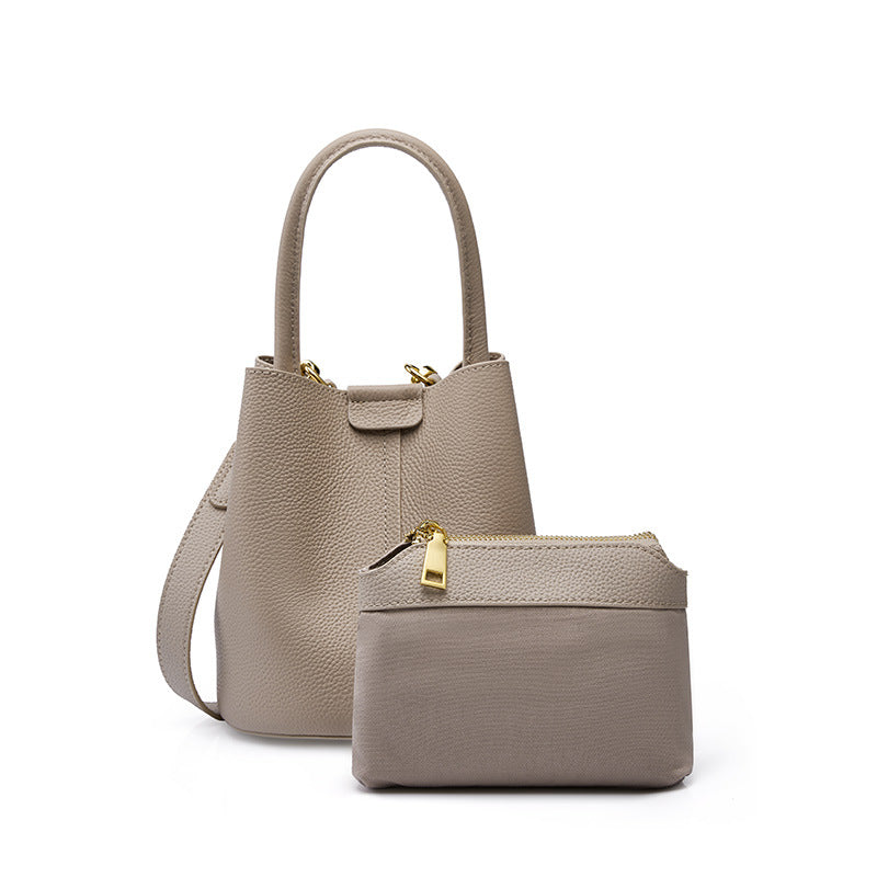 Leather Handbag Bucket Bag