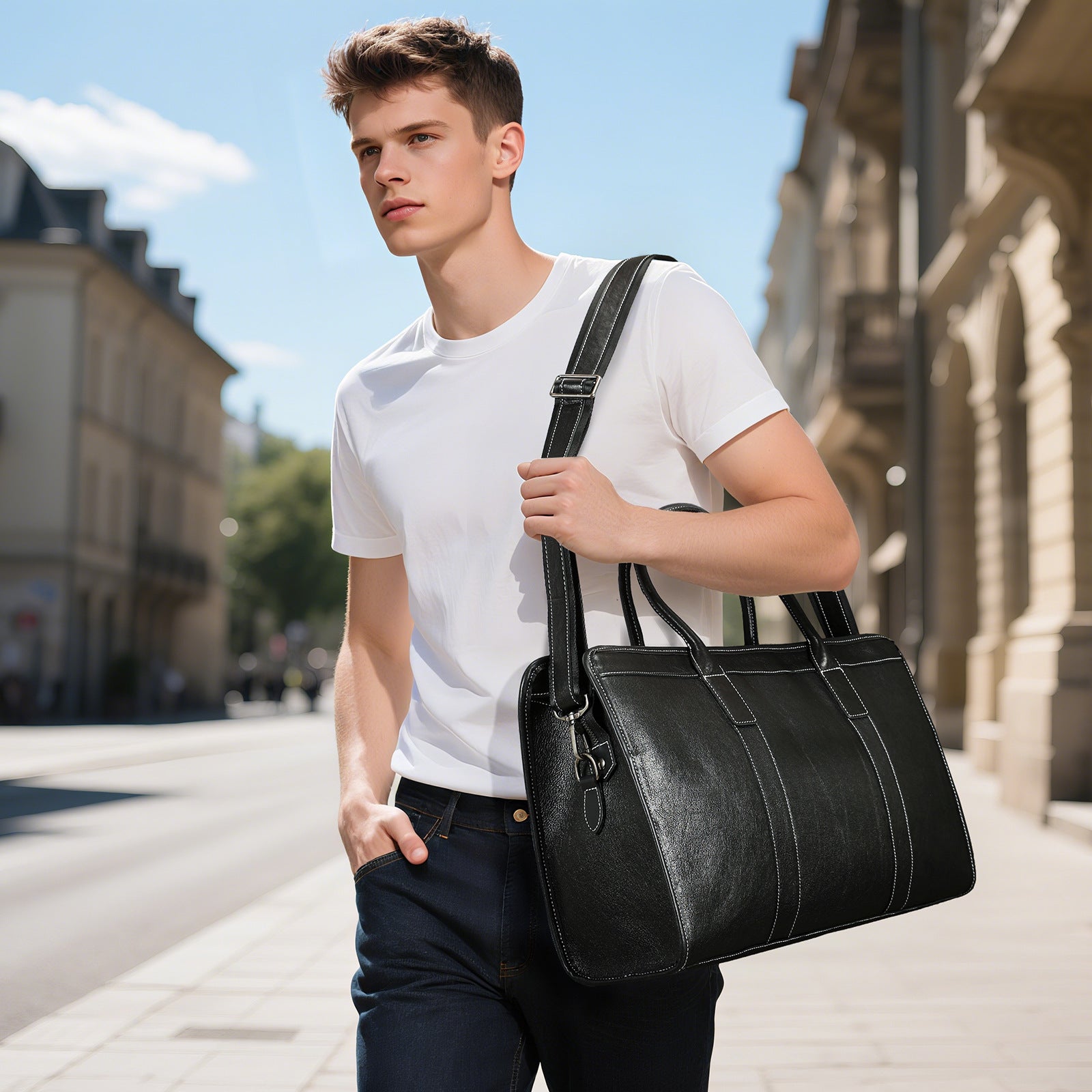 Leather handbag
