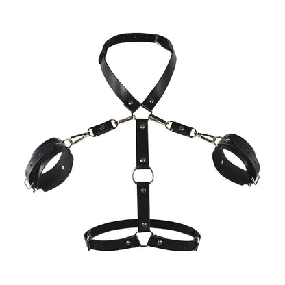 Leather handcuffs collar