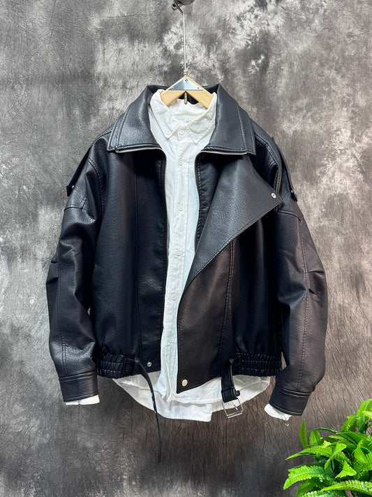 Leather jacket coat
