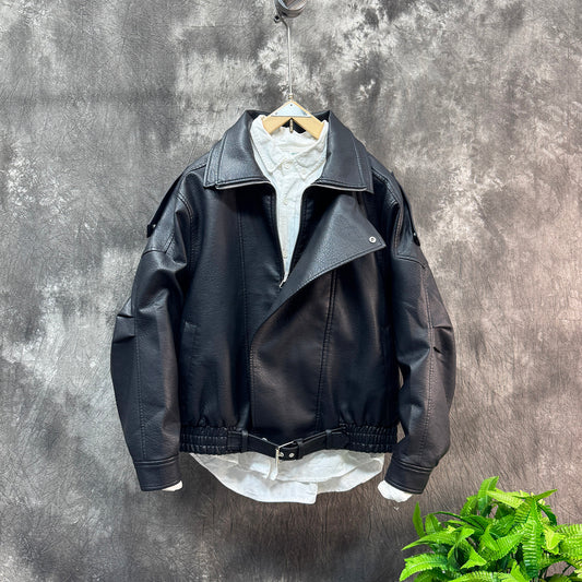 Leather jacket coat