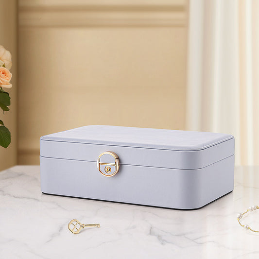 Leather Jewelry Storage Box with Lock