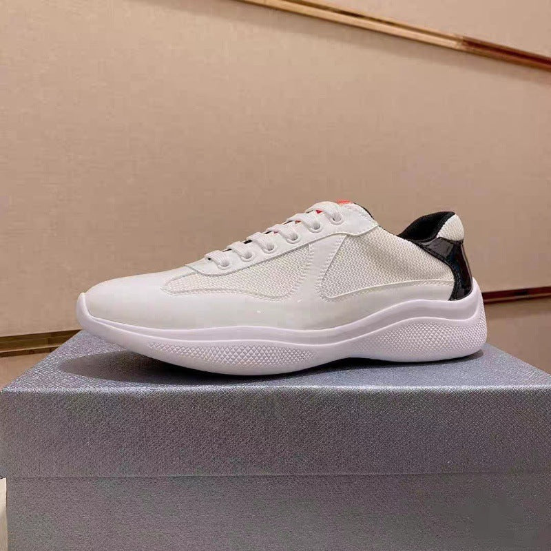leather lace-up sports shoes for men