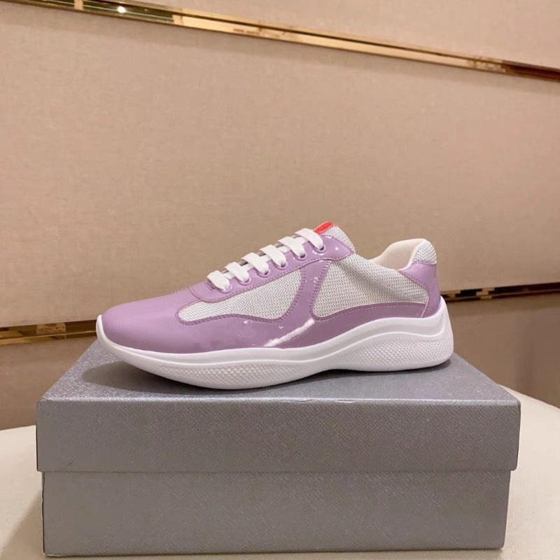 leather lace-up sports shoes for men