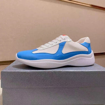 leather lace-up sports shoes for men