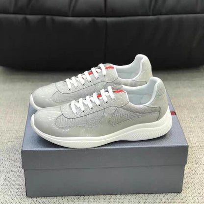 leather lace-up sports shoes for men