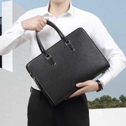 Leather large-capacity briefcase