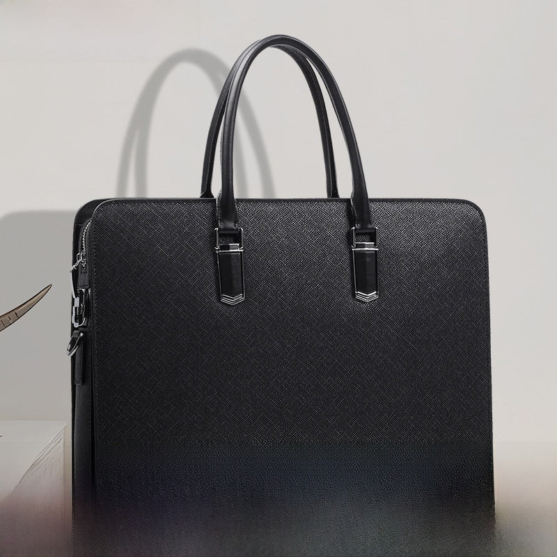 Leather large-capacity briefcase